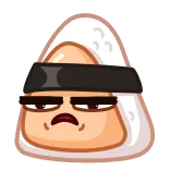 😾 onigiri, rice ball, food, cute, cartoon, asian food, kawaii, expression telegram sticker