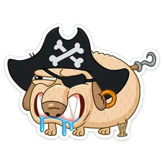 😠 개, 해적, 동물, 만화, 웃긴, 애완 동물, 유머, 눈 가리개 whatsapp sticker