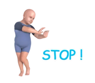 ✋ STOP! stop, baby, warning, child, gesture whatsapp sticker