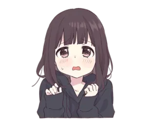 😣 Anime, Garota, Fofa, Desenho animado, Adesivo telegram sticker