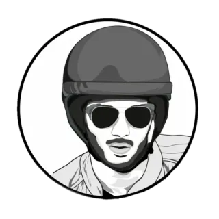 😎 moto, casco, occhiali da sole, motociclista, ritratto, uomo telegram sticker