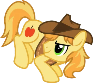 👀 Applejack My Little Pony poni, dibujo animado, caballo, manzana, western, animal, amistad, animado telegram sticker