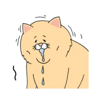 😰 cat, sick, cartoon, illness, animal, pet telegram sticker