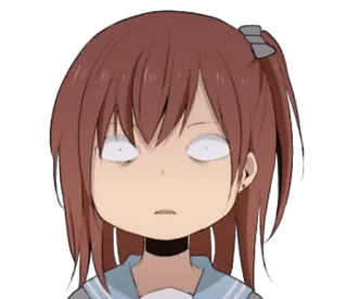 😱 Аниме, Девушка, Мультфильм, Выражение, В шоке, В замешательстве telegram sticker