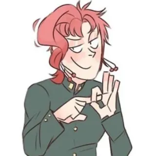 😏 Noriaki Kakyoin JoJo's Bizarre Adventure Anime, JoJo's Bizarre Adventure, Kakyoin, Noriaki Kakyoin, Gesto, Entendido telegram sticker