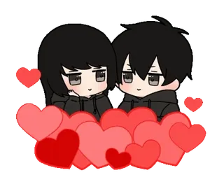 ❤️ liebe, paar, herzen, cartoon, niedlich, romantisch, beziehung whatsapp sticker