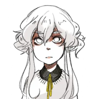 😟 Anime, Fille, Art, Art numérique, Personnage, Illustration telegram sticker