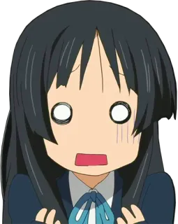 😱 Mio Akiyama K-On! anime, K-On!, Mio Akiyama, scioccata/o, sorpresa/o, divisa scolastica, cartone animato telegram sticker