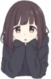 🤔 สาวอนิเมะ, น่ารัก, คาวาอิ, มังงะ, การ์ตูน, สาว, ตัวละคร telegram sticker