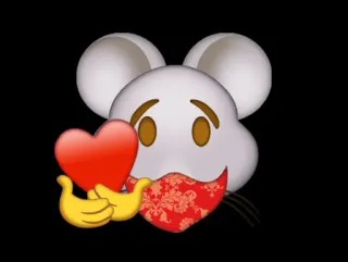 🤔 쥐, 하트, 이모지, 만화 whatsapp sticker
