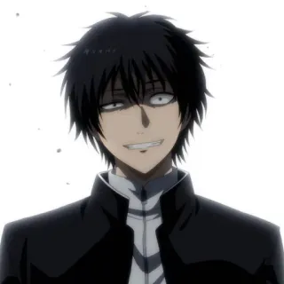 ♠️ anime, male, evil, smirk, black hair telegram sticker