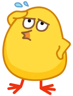 😓 Vogel, Emoji, verwirrt, Huhn, gelb, Cartoon, süß whatsapp sticker