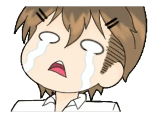 😭 khóc, buồn, anime, hoạt hình, nước mắt, biểu cảm telegram sticker