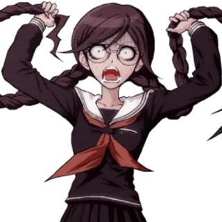 😱 Toko Fukawa Danganronpa Anime, Manga, Danganronpa, Toko Fukawa, Horror, Scioccato telegram sticker