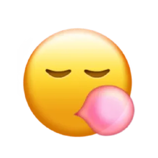 🥴 Emoji, Visage, Chewing-gum, Rose, Jaune telegram sticker