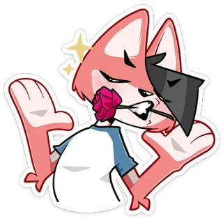 ⏺ Desenho animado, Rosa, Anime, Personagem, Fofo, Adesivo telegram sticker
