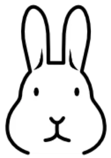 🐰 Hase, Kaninchen, Tier, süß, weiß, Symbol, Aufkleber telegram sticker