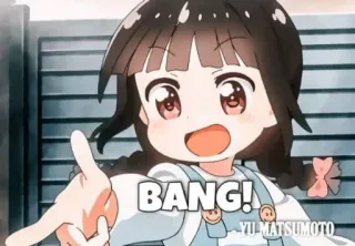 🔫 BANG! Anime, Bang, Pistola, Cartone animato telegram sticker