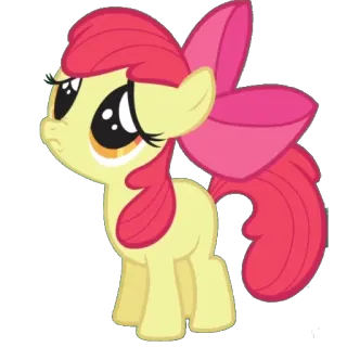 🐴 Apple Bloom My Little Pony: Friendship Is Magic poni, dibujos animados, animal, amistad, caballo, Apple Bloom, lindo telegram sticker