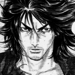 🖤 Miyamoto Musashi Vagabond Samurai, Manga, Schwert, Krieger, Vagabund, Musashi telegram sticker
