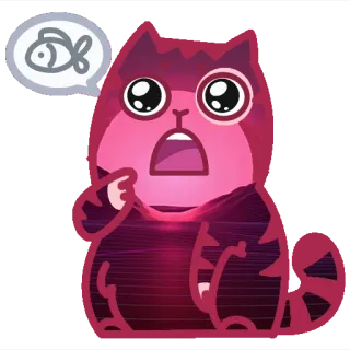 🍪 gatto, pesce, carino, adesivo telegram sticker