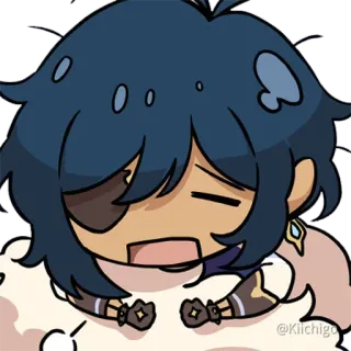 😪 Kaeya Genshin Impact ガイア, 原神, アニメ, ゲーム, 可愛い, ステッカー, 悲しい telegram sticker