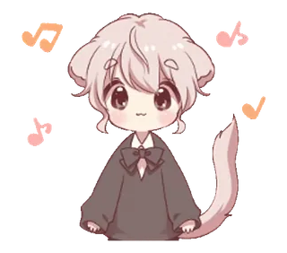 🎶 Chibi, Animé, Kawaii, Mignon, Chien, Animal, Manga, Art telegram sticker