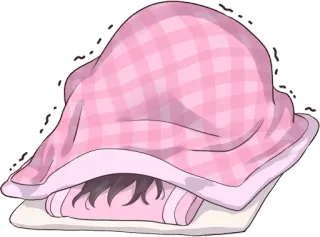 😵 cobertor, sono, aconchegante, fofo, rosa, kawaii whatsapp sticker