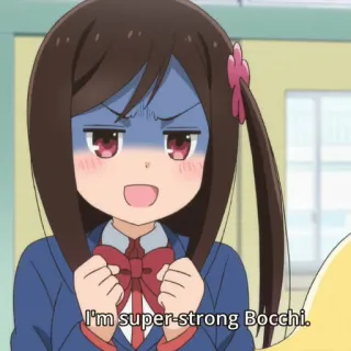 💪 Bocchi I'm super-strong Bocchi. anime, cartoon, character, cute, funny telegram sticker