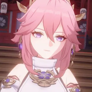 🦊 Yae Miko Genshin Impact яэ мико, genshin impact, аниме, персонаж видеоигры whatsapp sticker