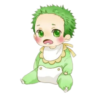 🤤 baby, cute, child, infant, cartoon, green telegram sticker