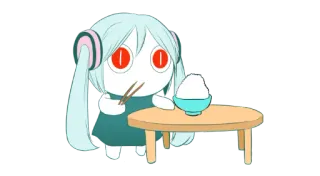 🍚 애니메이션, 먹방, SD, 밥, 그릇, 젓가락 telegram sticker