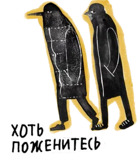 😑 ХОТЬ ПОЖЕНИТЕСЬ crow, walking, russian, text, marriage whatsapp sticker