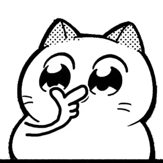 🤔 แมว, น่ารัก, ตลก, มีม, กำลังคิด, การ์ตูน telegram sticker