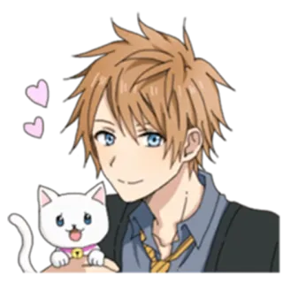 💕 anime, cat, cute, sticker, cartoon, hearts, boy telegram sticker