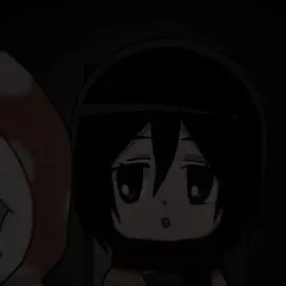 🀄 Mikasa Ackerman Attack on Titan Anime, L'Attaque des Titans, Mikasa Ackerman, Chibi, Dessin animé telegram sticker