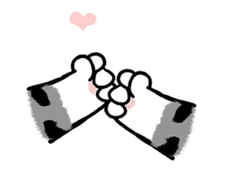 ❤️ bàn chân, dễ thương, động vật, trái tim, kawaii, nhãn dán telegram sticker
