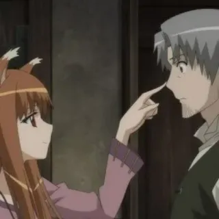 😚 Holo Spice and Wolf anime, couple, spice and wolf, holo, interaction telegram sticker