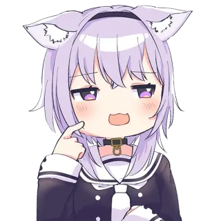 😅 Okayu Аниме, Неко, Витубер, Hololive, Милый, Okaronyan, Okayu whatsapp sticker