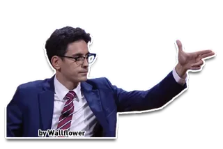 🔫 by Wallflower pria, setelan, dasi, gestur, pistol jari telegram sticker