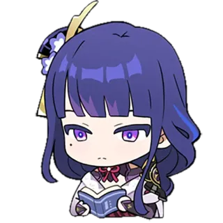 📖 Raiden Shogun Genshin Impact Anime, Jeu, Genshin Impact, Raiden Shogun, Personnage whatsapp sticker