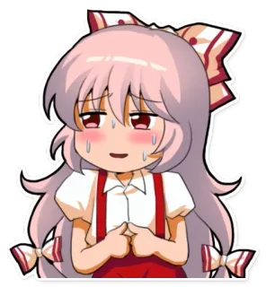 ☺️ Аниме, Манга, Милый, Персонаж, Нервный, Пот telegram sticker