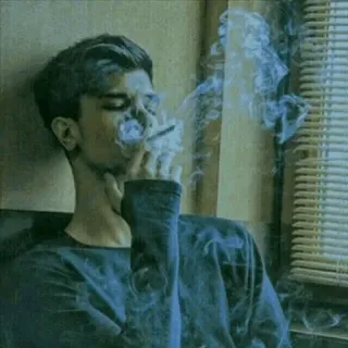 🚬 香烟, 吸烟, 烟草, 烟雾, 人, 室内, 上瘾 telegram sticker