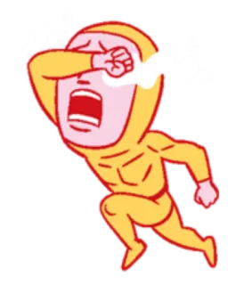 😭 esausto, stanco, corsa, persona, cartone animato whatsapp sticker