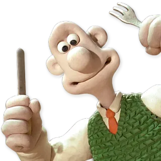 🍴 Wallace Wallace and Gromit stop motion, claymation, animation, British, cheese, aardman telegram sticker