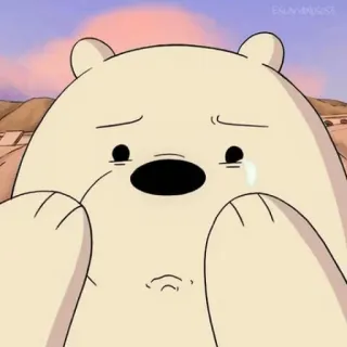 😢 Ice Bear We Bare Bears Cartoon, traurig, weinend, Bär, Eisbär, We Bare Bears whatsapp sticker