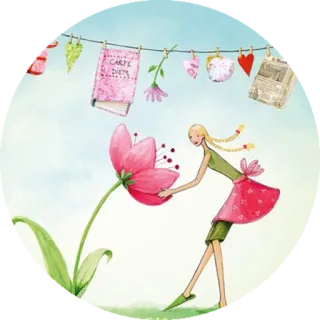 🌺 CARPE DIEM Carpe Diem, Blume, Mädchen, Buch, Herzen, Kunst telegram sticker