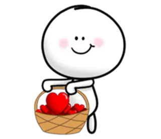♥ amore, cuore, cesto, carino, cartone animato, personaggio telegram sticker