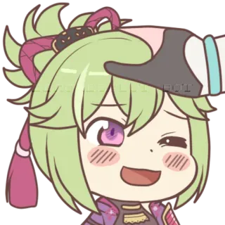 🥰 anime, character, kawaii, cute, winking, head pat whatsapp sticker
