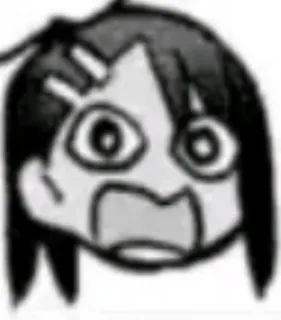 😧 Anime, Manga, Kreskówka, Wyraz, Zszokowany, Zaskoczony, Twarz, Śmieszne telegram sticker